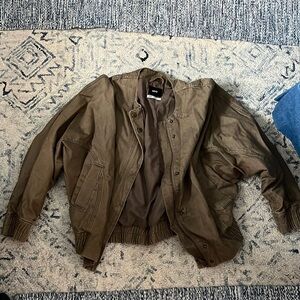 Cool bomber oversized crew neck canvas vintage jacket M